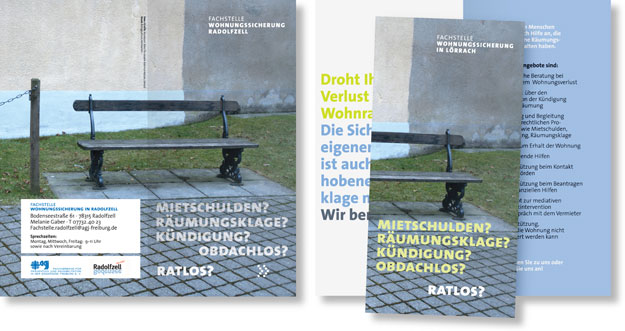 Corporate Design Obdachlos? Ratlos? - Informationen zur Wohnungssicherung